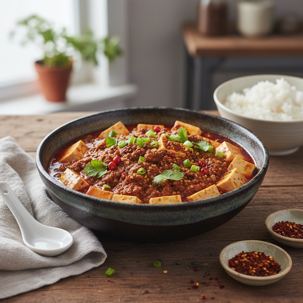 Fiery Sichuan Mapo Tofu with Numbing Peppercorns