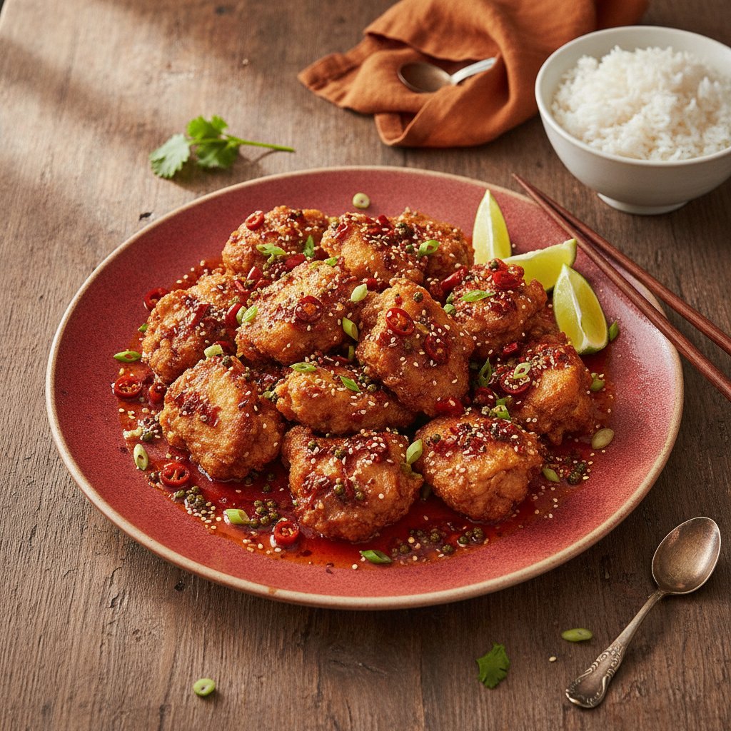 Fiery Sichuan Pepper Chicken with Numbing Chili Sauce