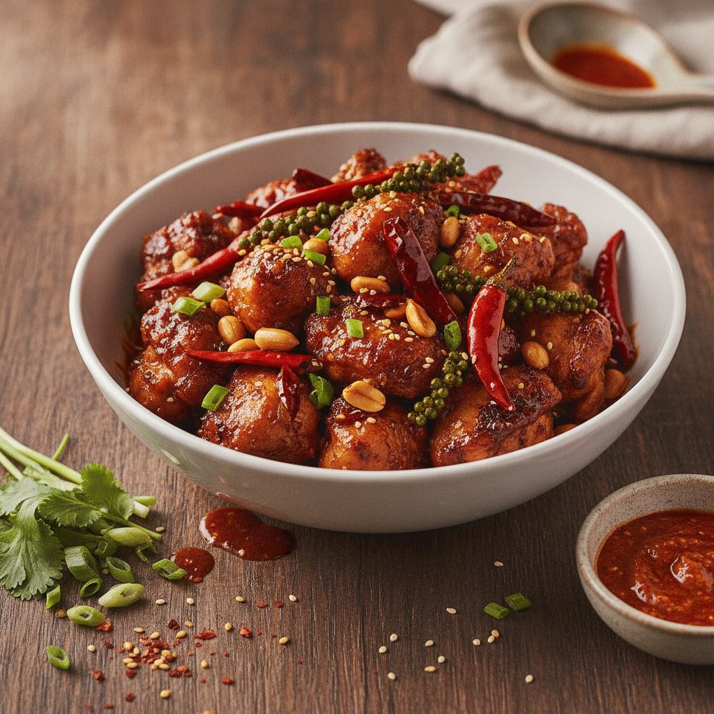 Fiery Sichuan Pepper Chicken with Spicy Garlic Sauce