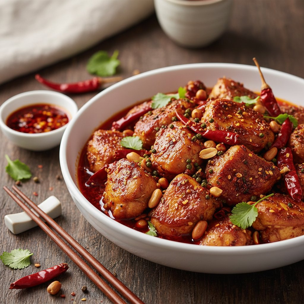 Fiery Sichuan Peppercorn Chicken with Numbing Chili Oil