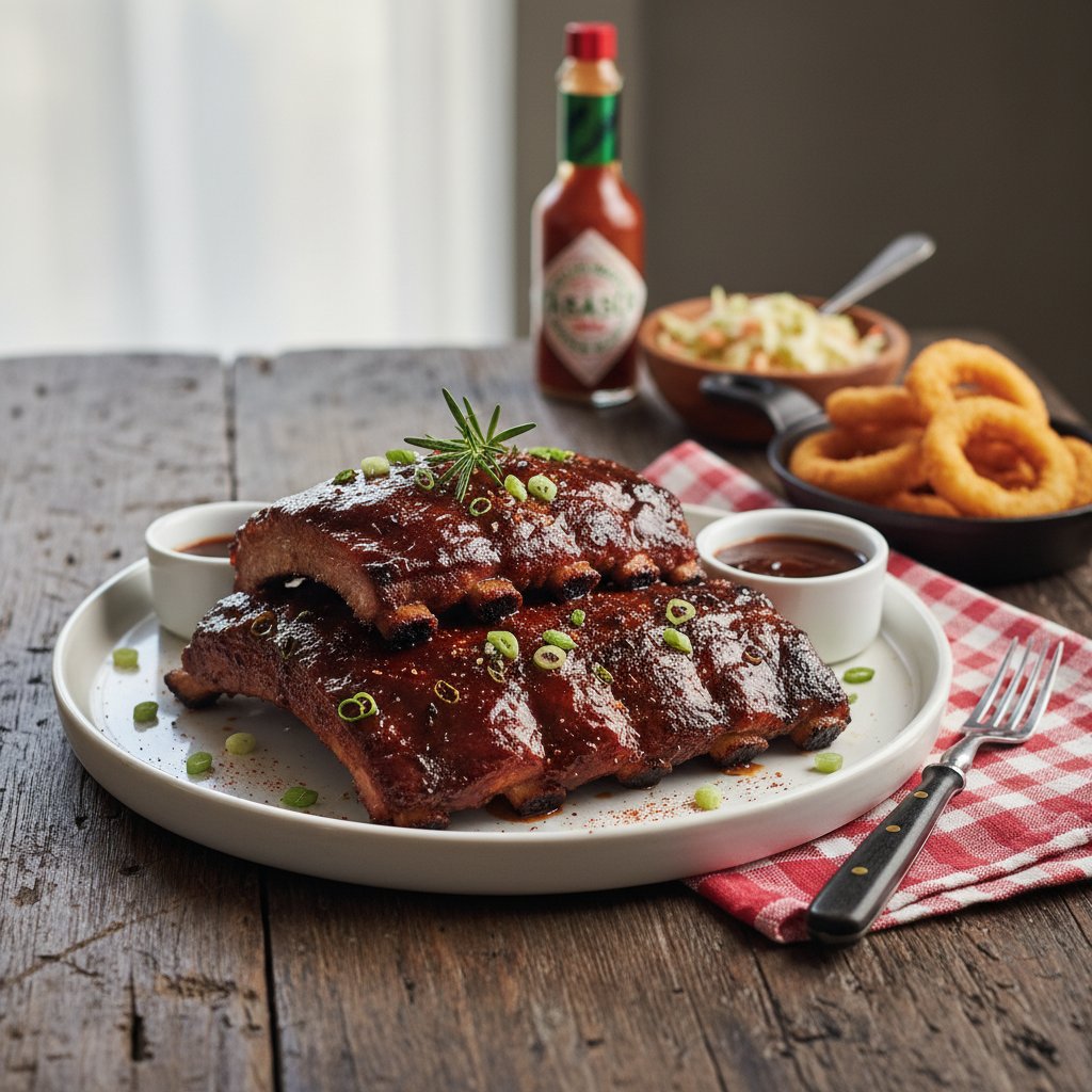 Flavorful American BBQ Ribs with Smoky Sauce