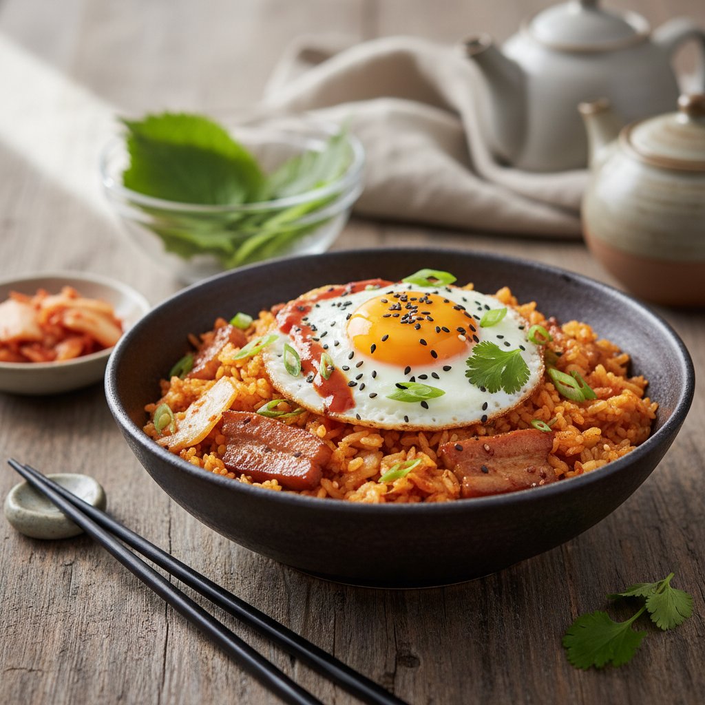 Fragrant Korean Kimchi Fried Rice with Egg
