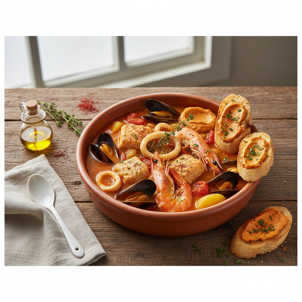 French Bouillabaisse with Saffron and Rouille