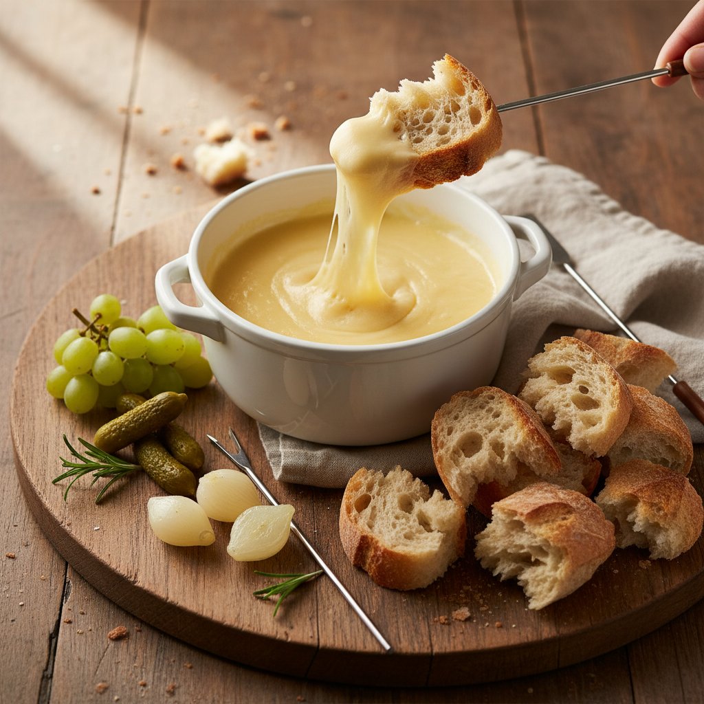 French Cheese Fondue with Crusty Bread