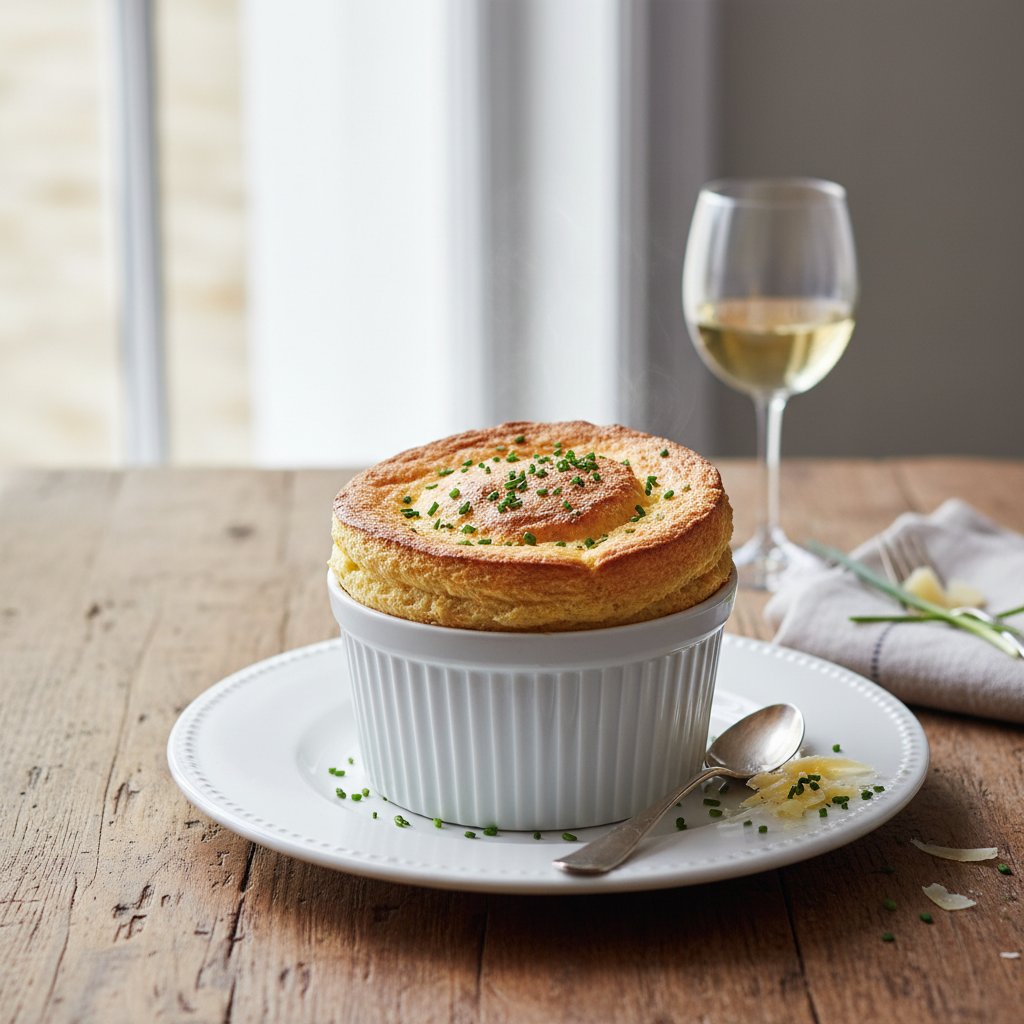 French Cheese Soufflé with Chives