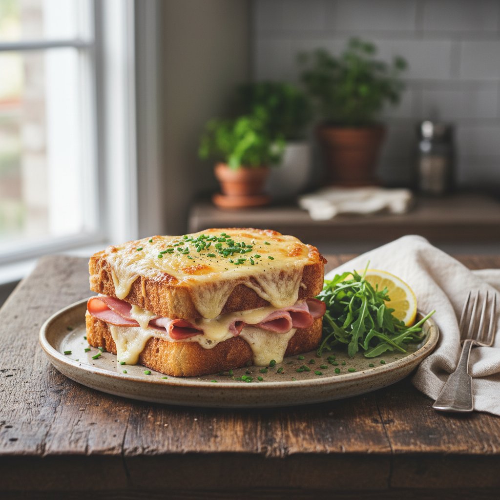 French Croque Monsieur with Gruyère Cheese