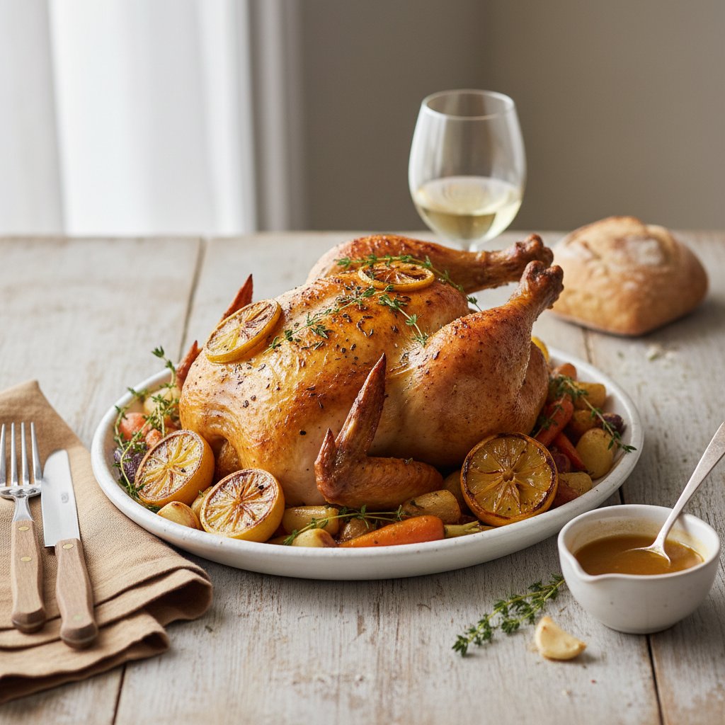 French Lemon Thyme Roasted Chicken