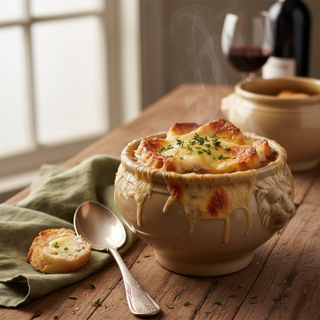 French Onion Soup with Gruyère Croutons