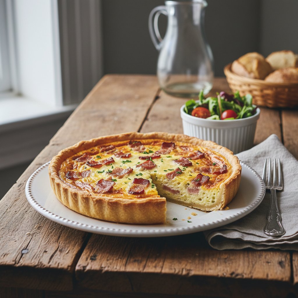 French Quiche Lorraine with Bacon