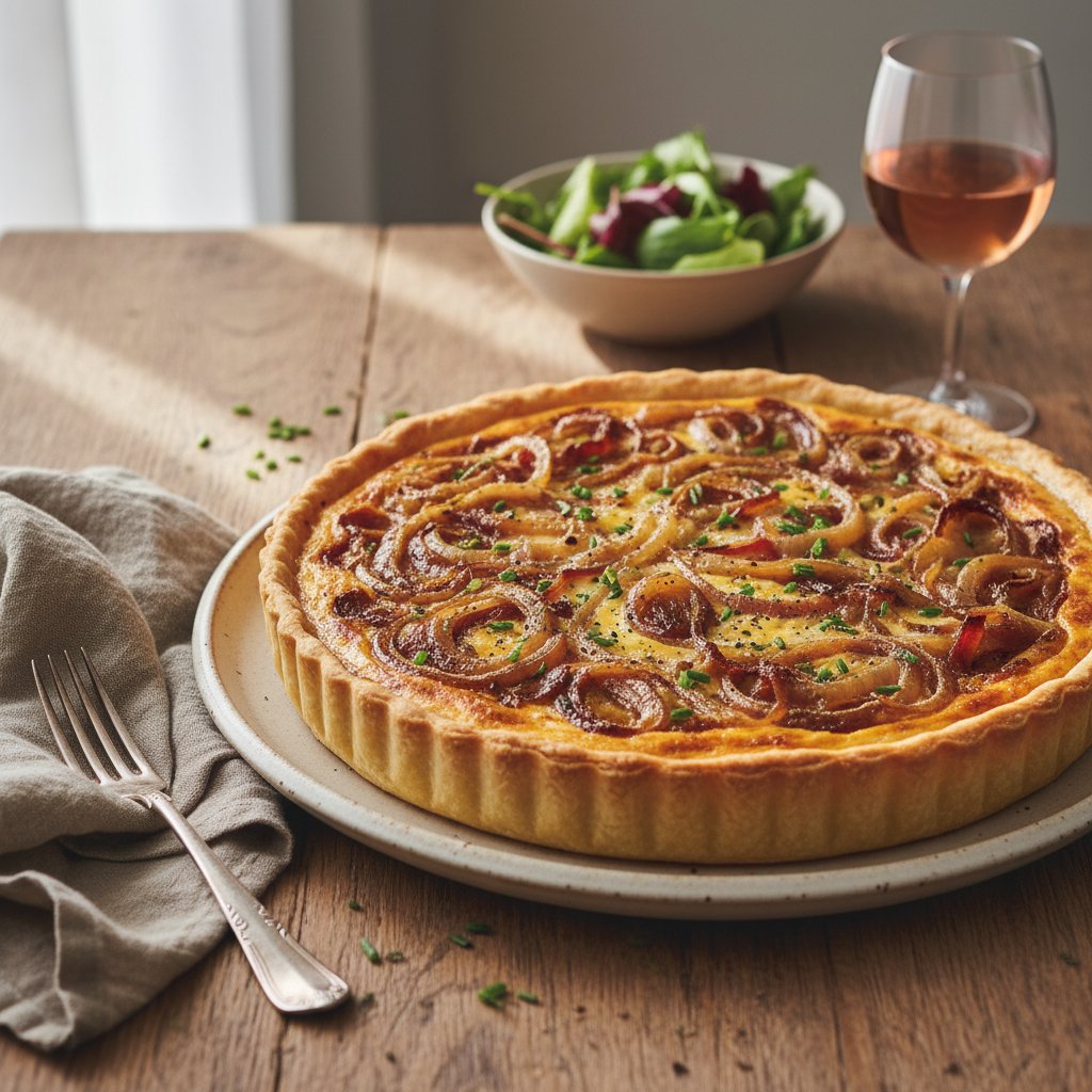 French Quiche Lorraine with Caramelized Onions