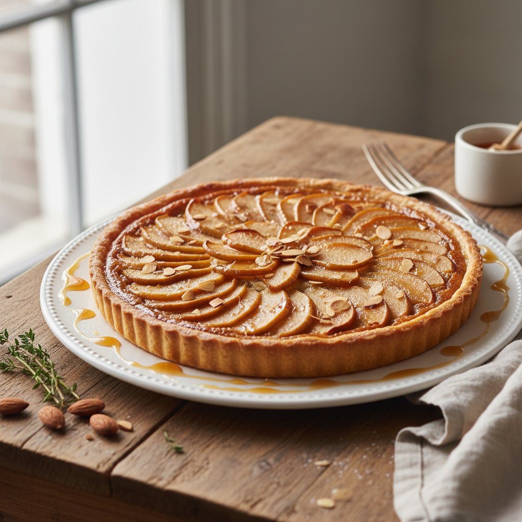 French-Style Pear Tart with Almond and Honey Caramel
