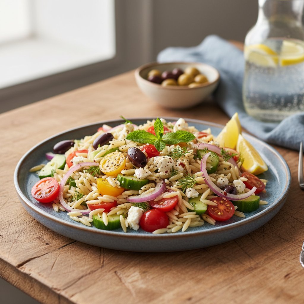 Fresh Mediterranean Greek Orzo Salad