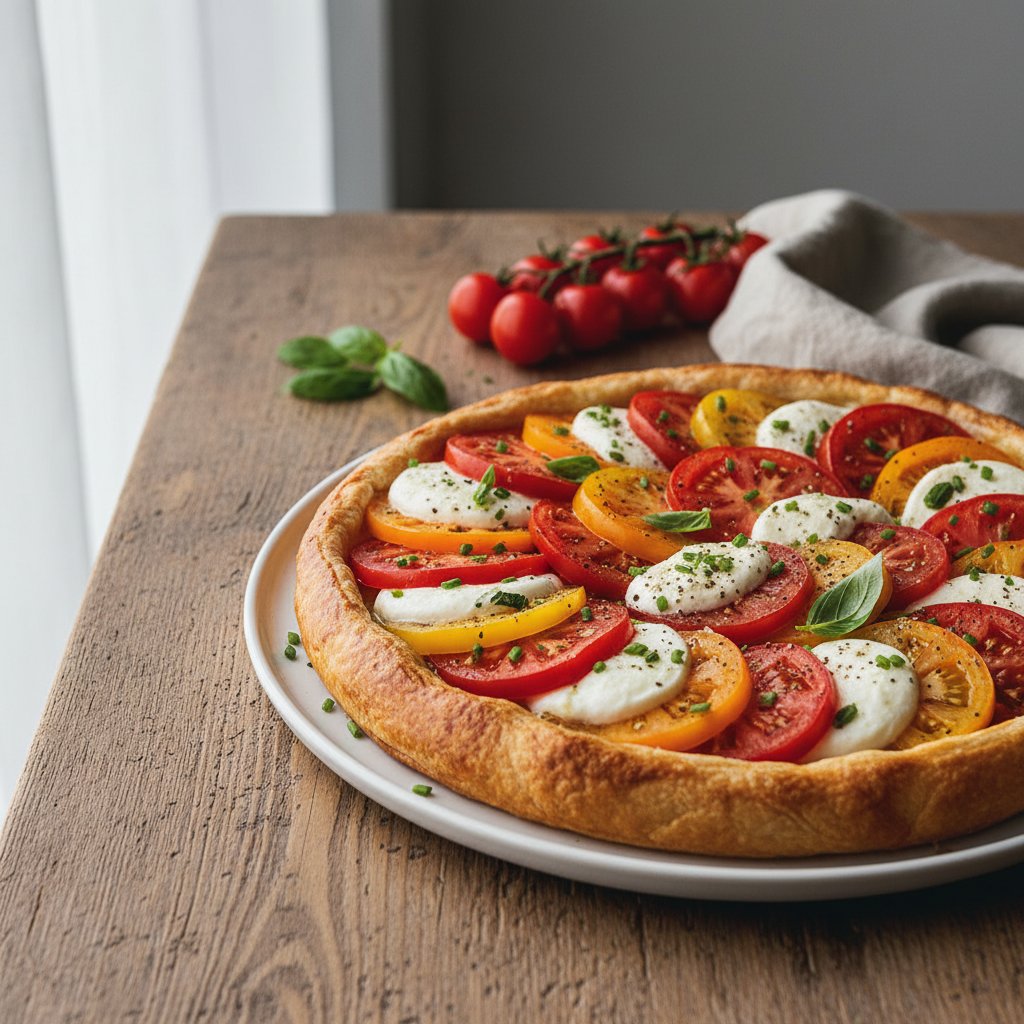 Garden Fresh Heirloom Tomato and Burrata Tart