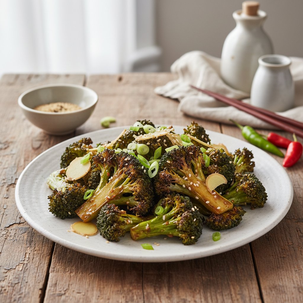 Ginger-Soy Glazed Charred Broccoli
