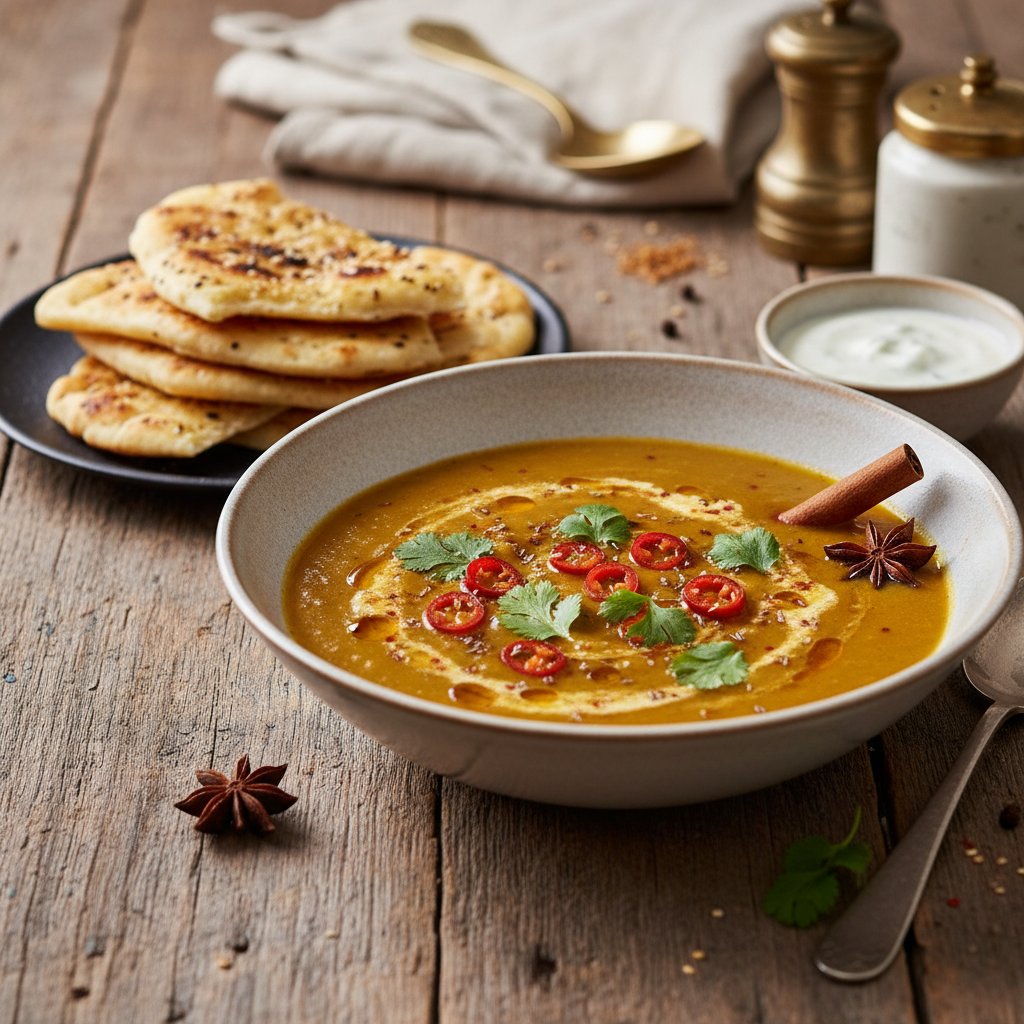 Golden Curry Lentil Soup with Warm Spices