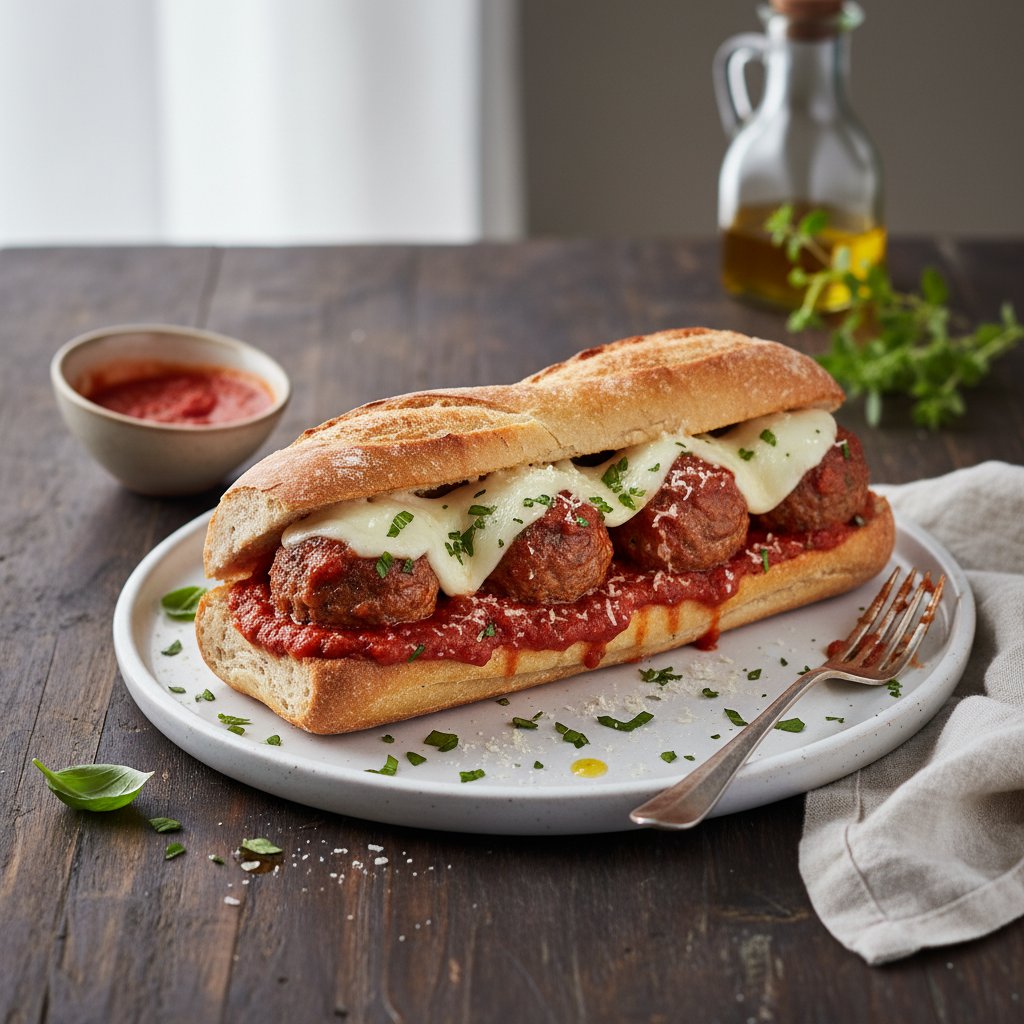 Hearty Italian Meatball Sub with Marinara