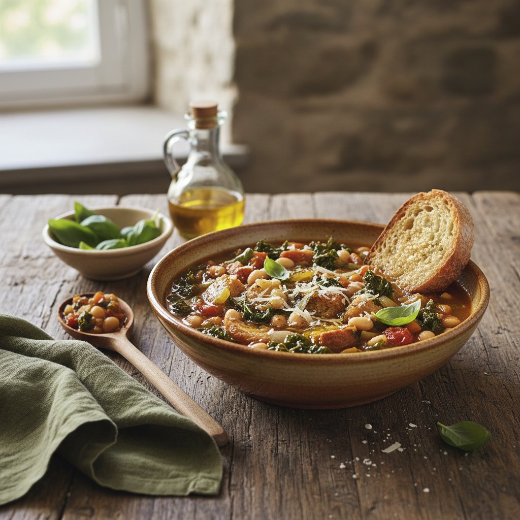 Hearty Italian Ribollita Soup with Kale