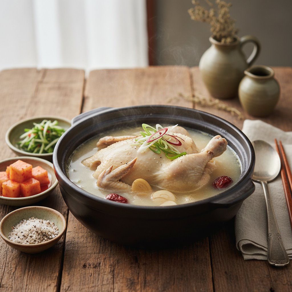 Hearty Korean Samgyetang Chicken Soup