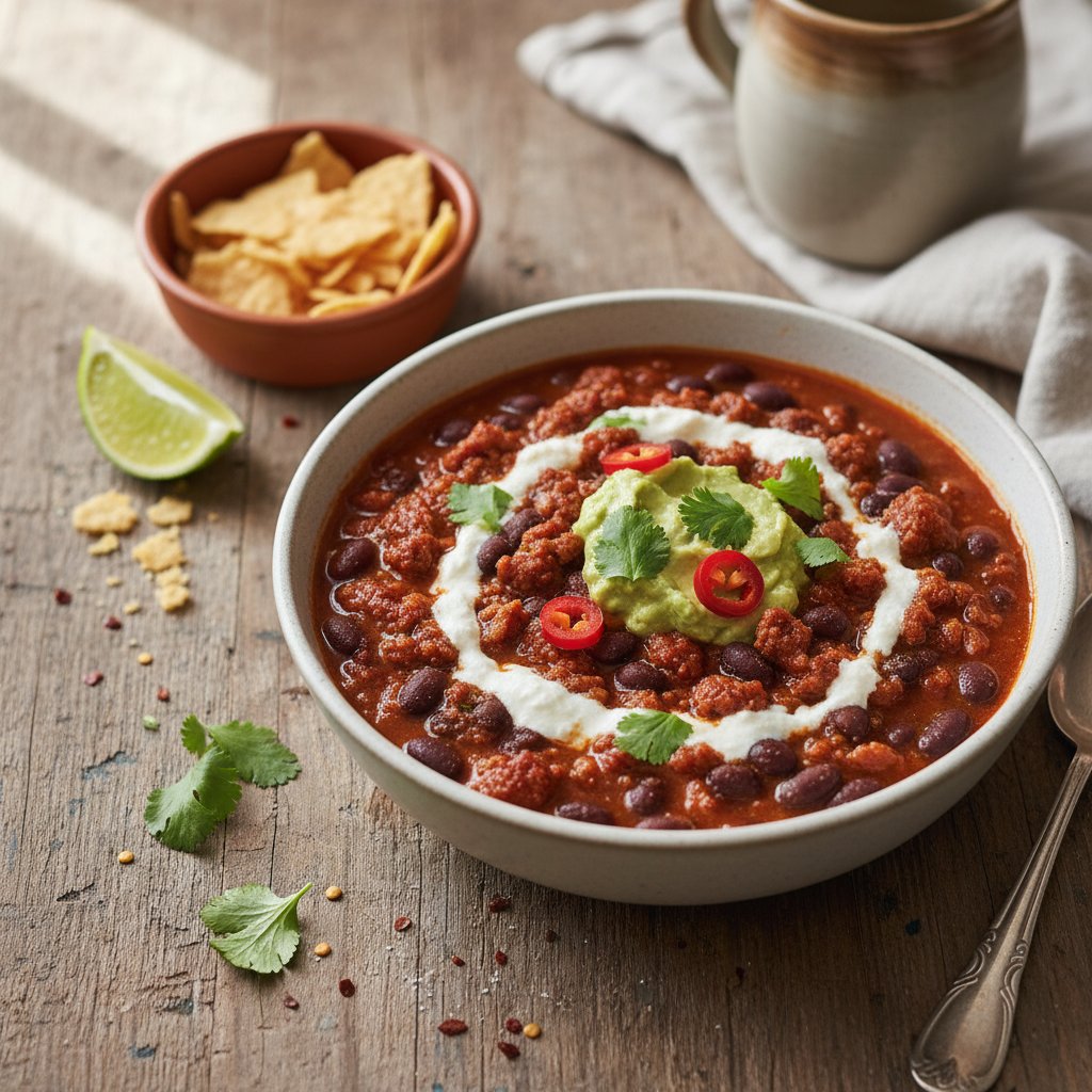 Hearty Mexican Chorizo and Black Bean Chili