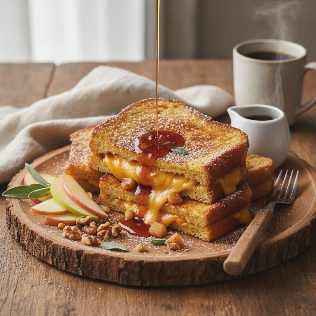 Hearty Vermont Cheddar and Apple-Stuffed French Toast