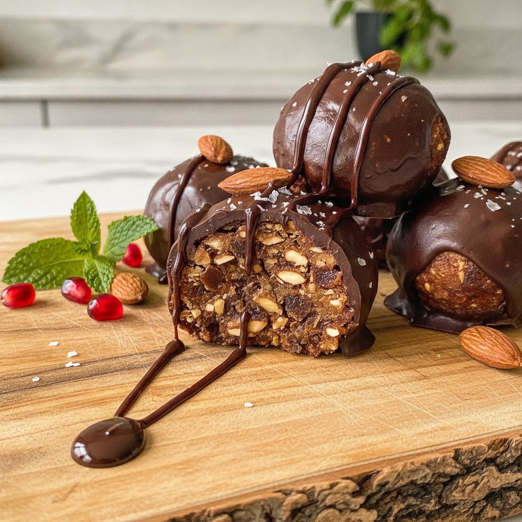 Heavenly Dark Chocolate Date & Almond Butter Bliss Bites