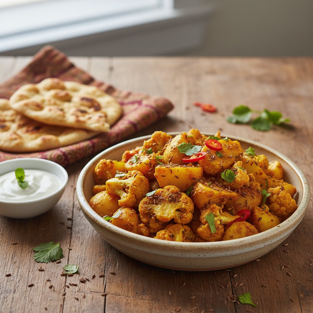 Indian Aloo Gobi with Cumin Seeds