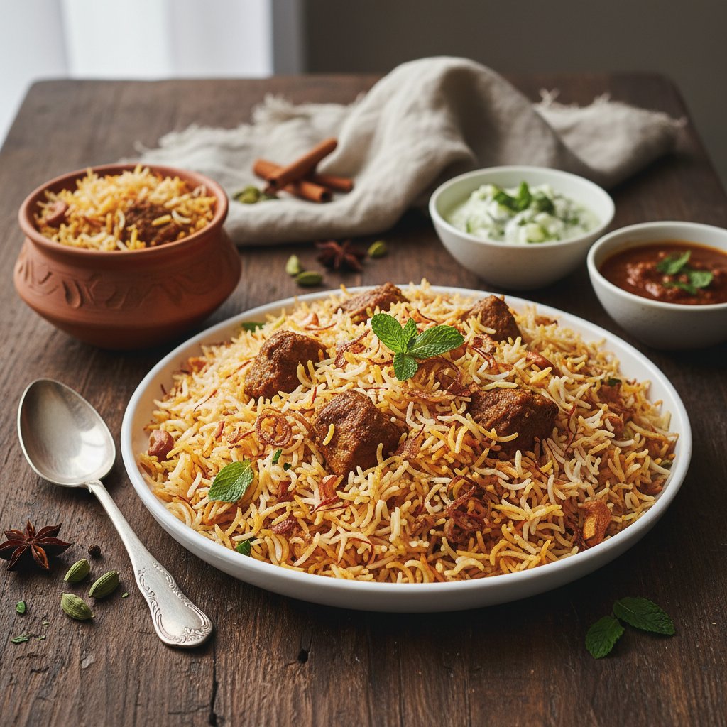 Indian Biryani with Spiced Lamb and Saffron