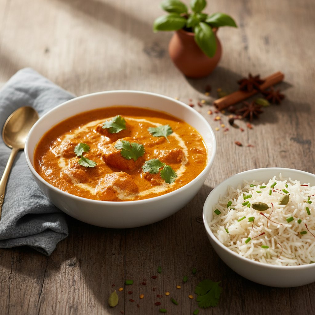 Indian Butter Chicken with Basmati Rice