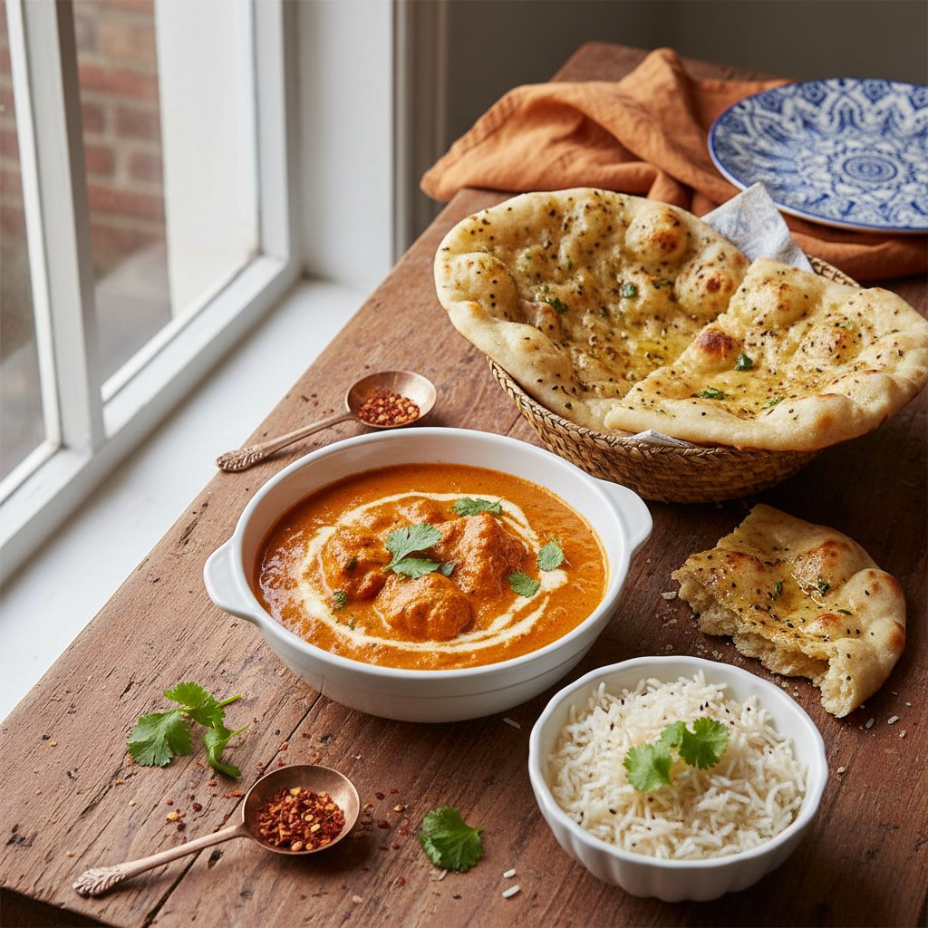 Indian Butter Chicken with Naan Bread