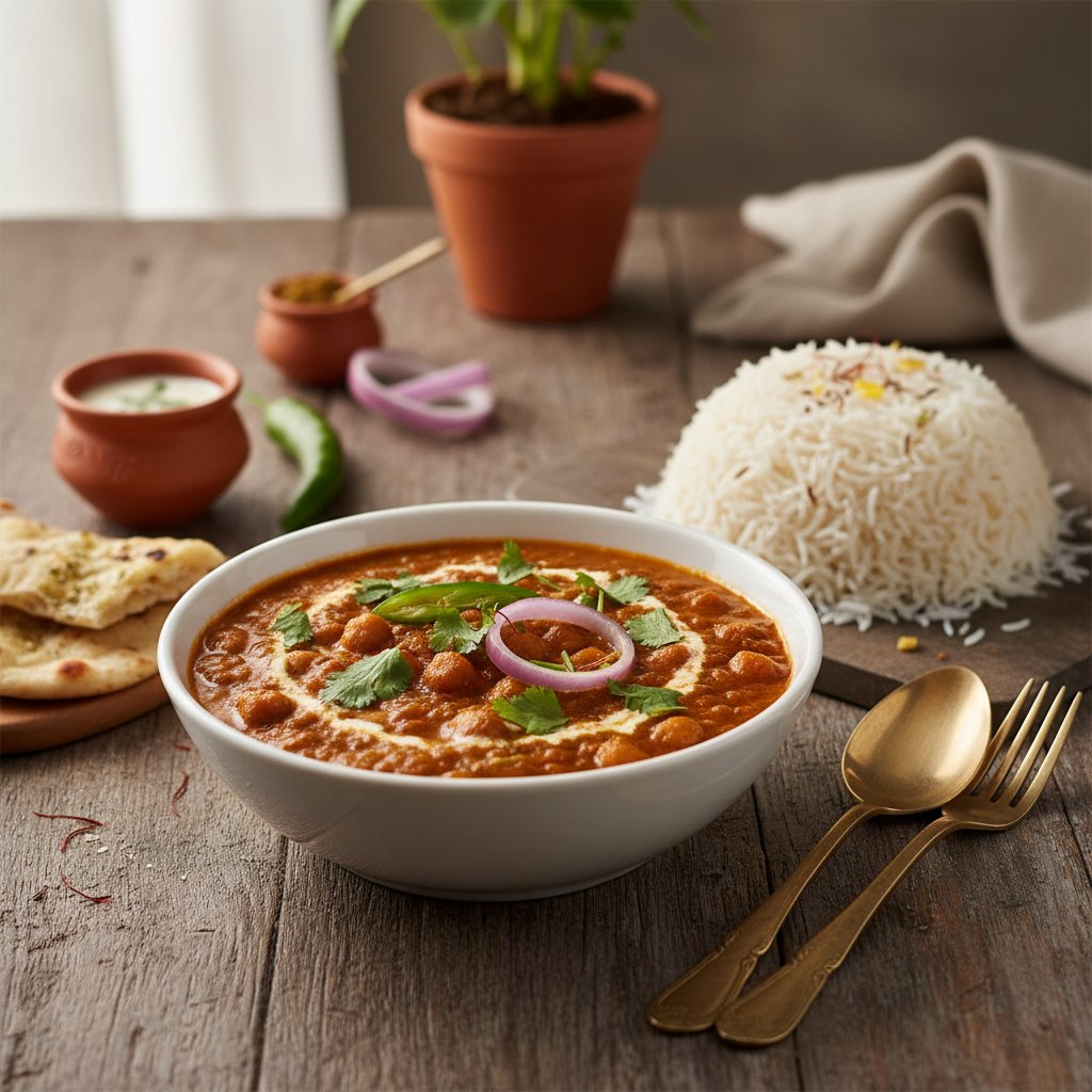 Indian Chana Masala with Basmati Rice
