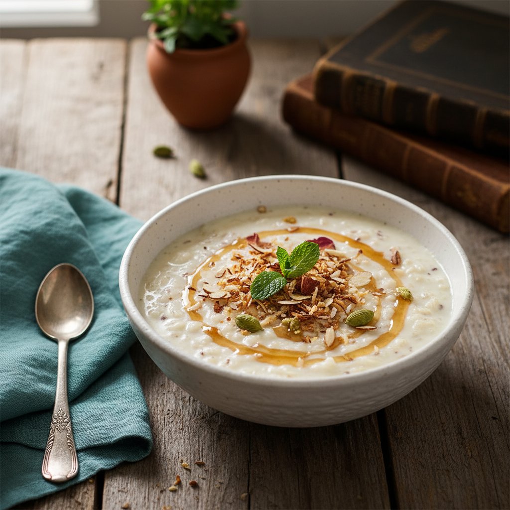 Indian Coconut Cardamom Rice Pudding