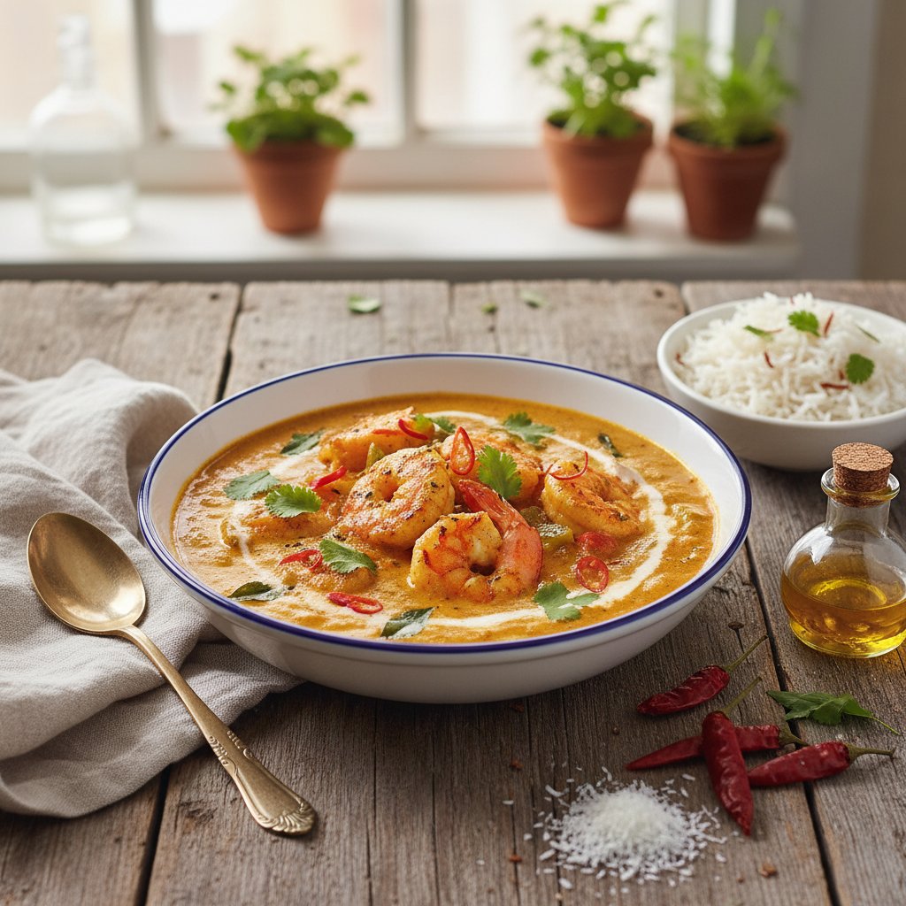 Indian Coconut Shrimp Curry with Coriander