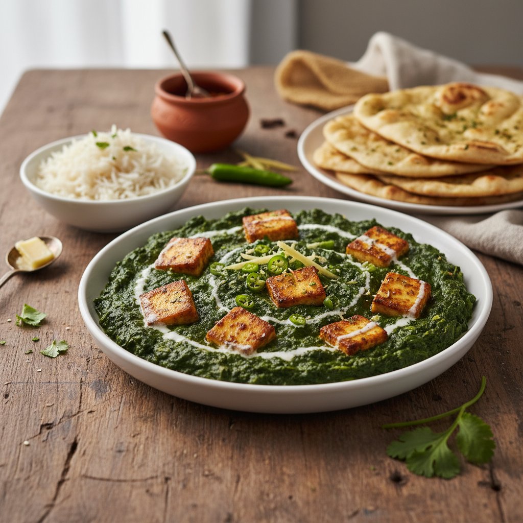 Indian Saag Paneer with Spinach
