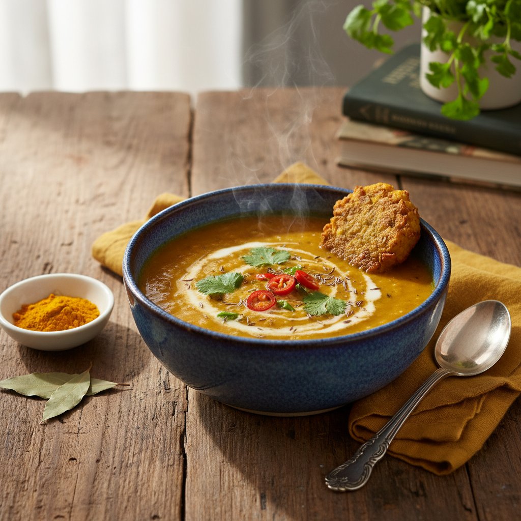 Indian Spiced Lentil Soup with Turmeric