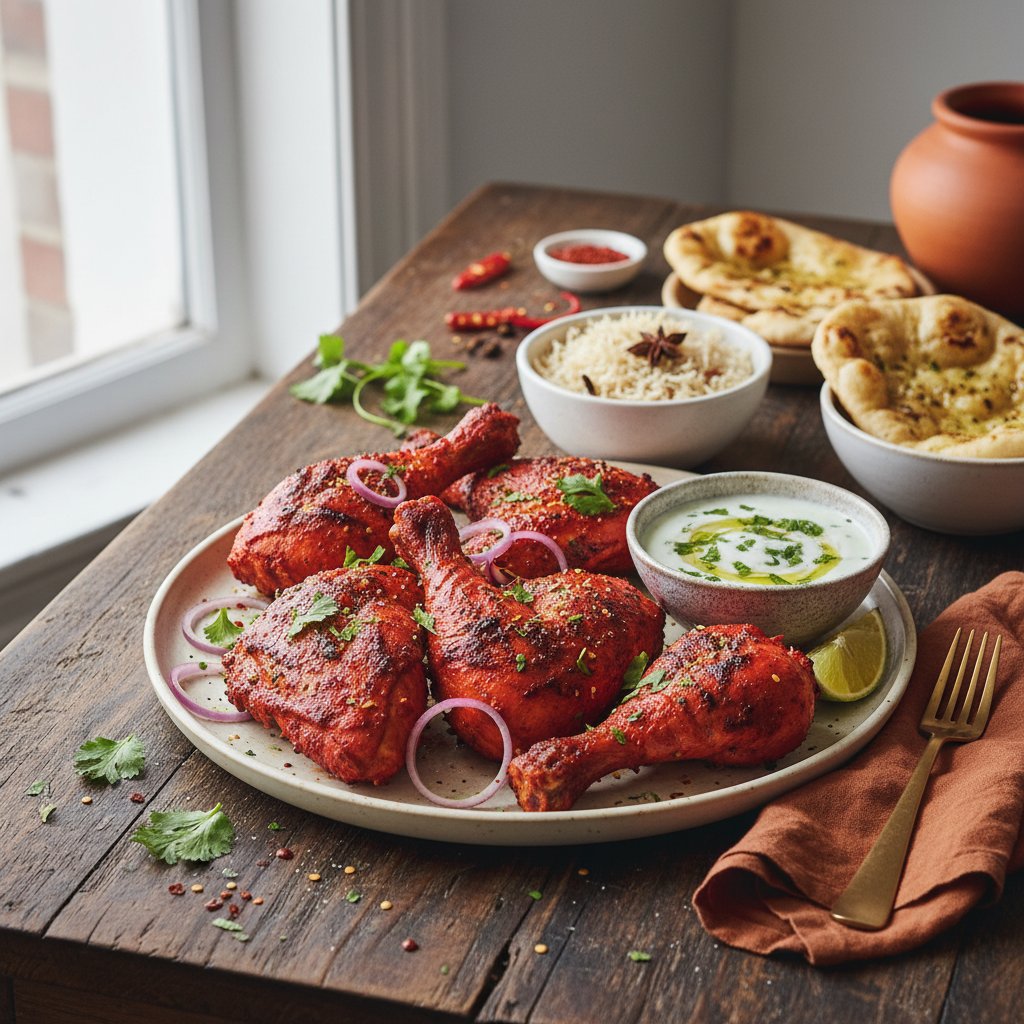 Indian Tandoori Chicken with Mint Yogurt