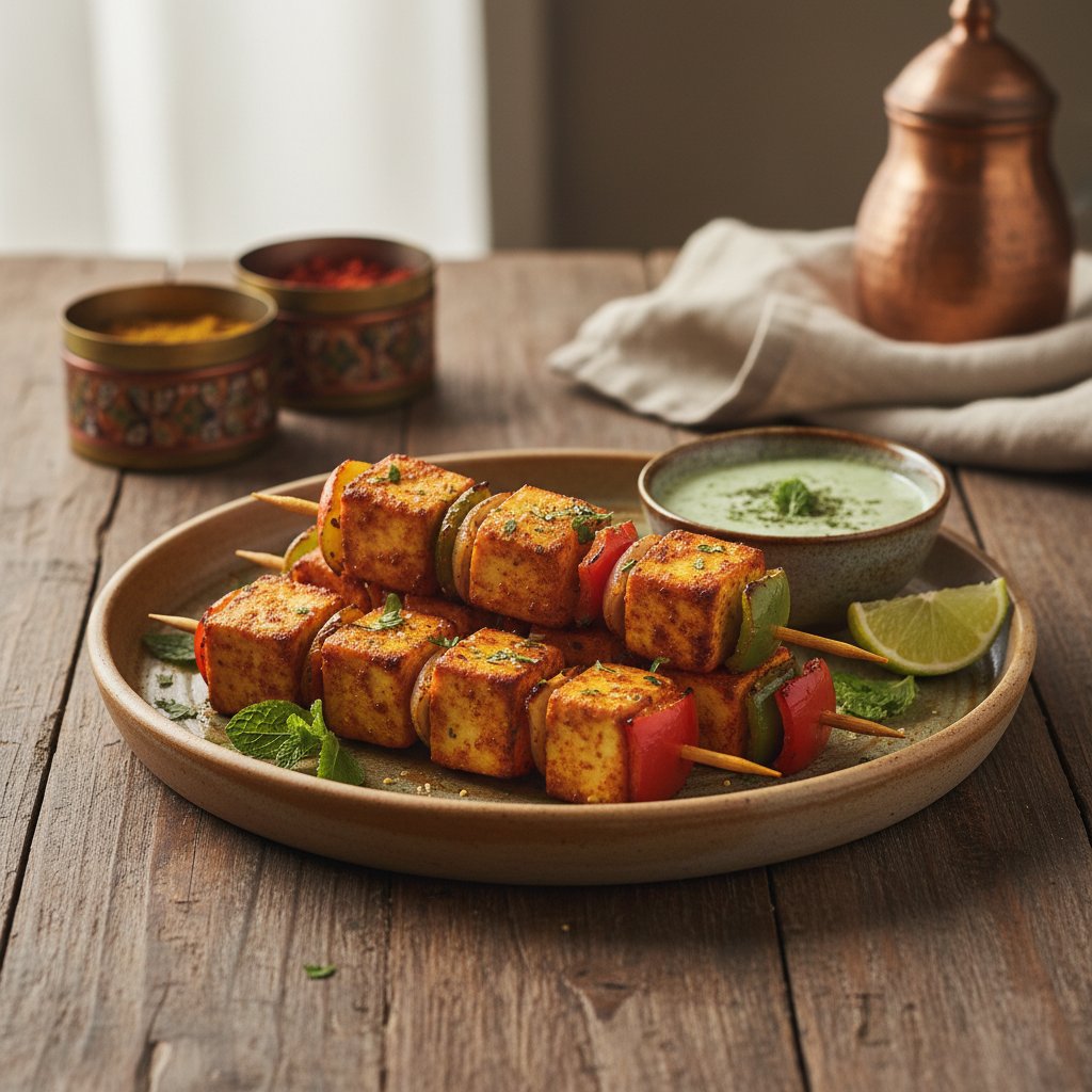 Indian Tandoori Paneer Skewers