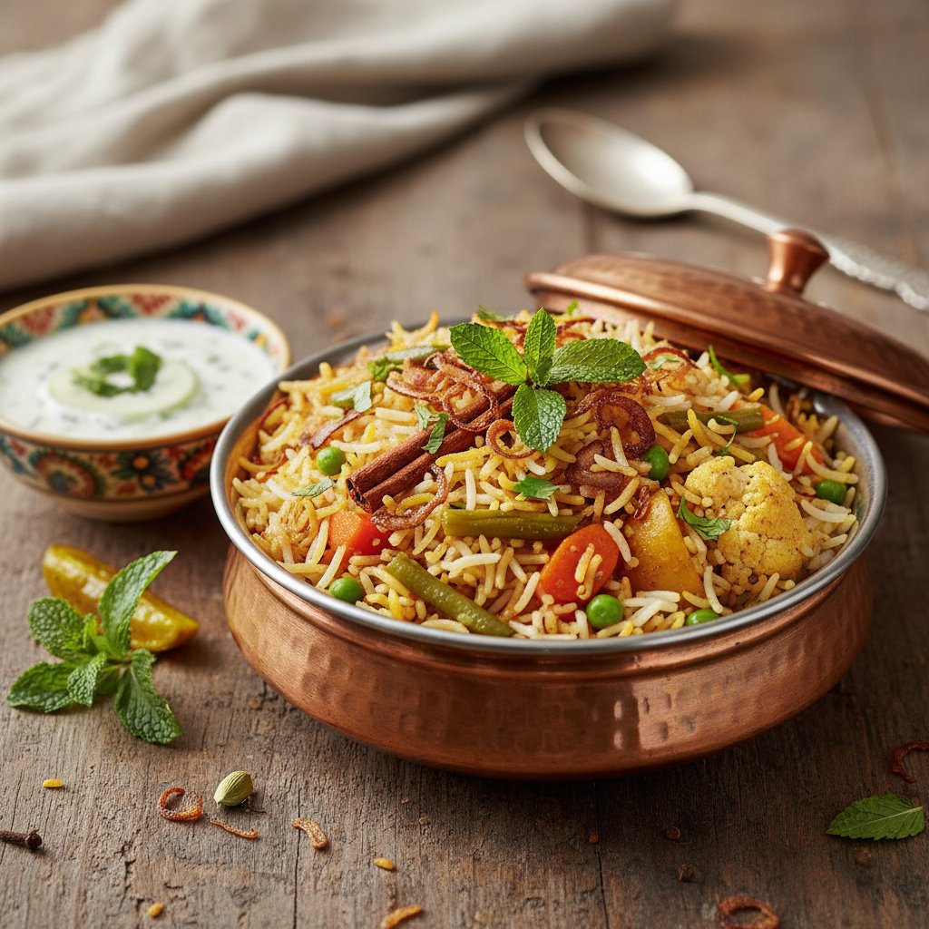 Indian Vegetable Biryani with Fragrant Spices