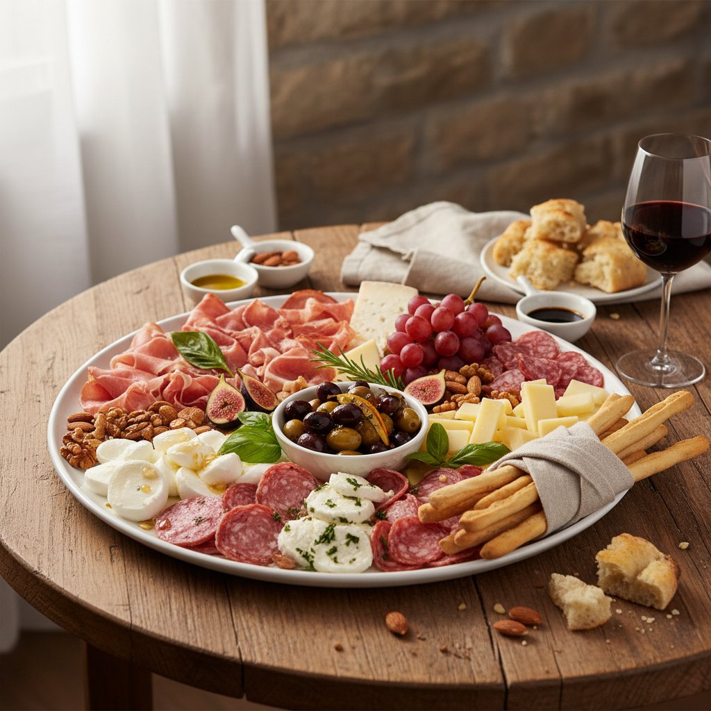 Italian Antipasto Platter with Meats and Cheeses