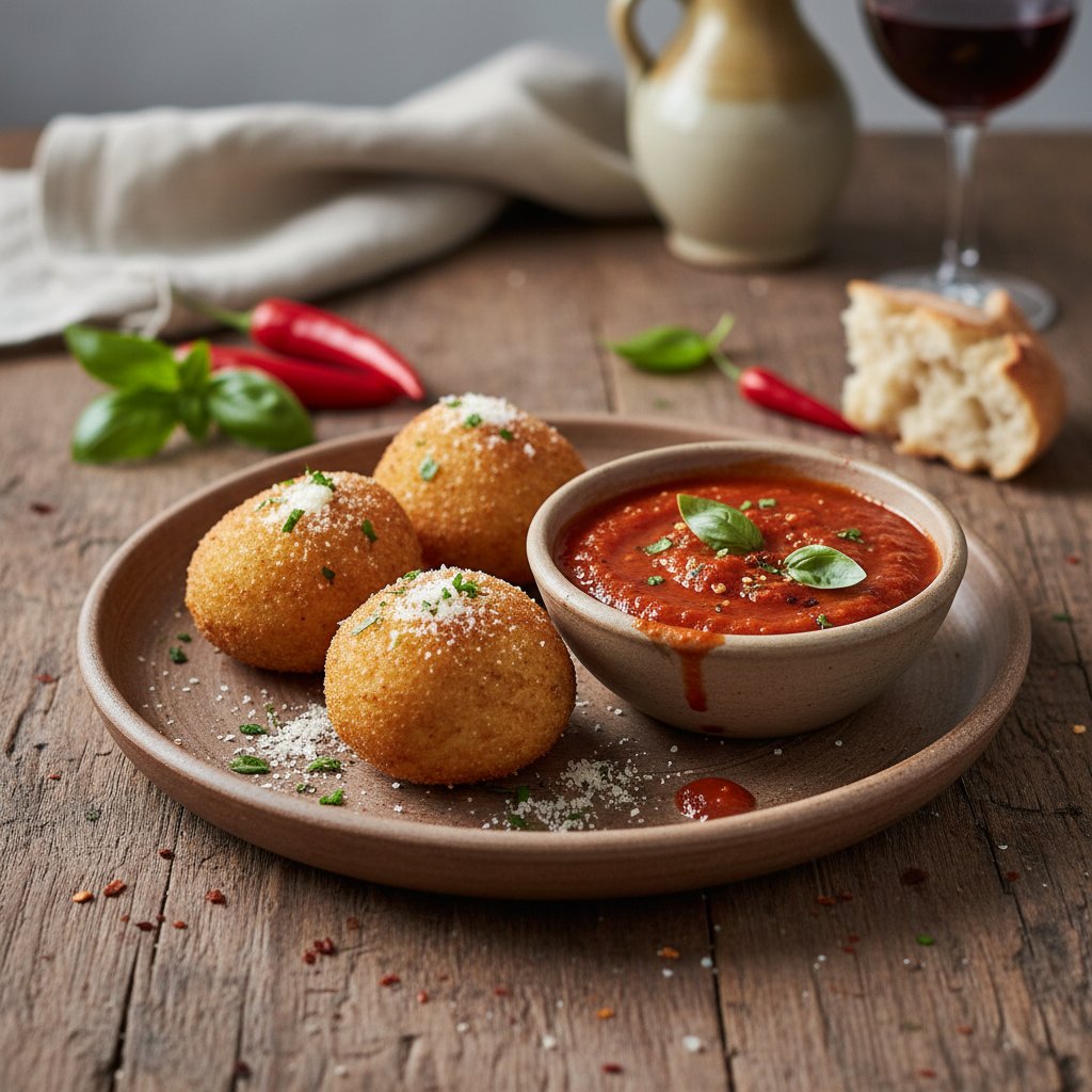 Italian Arancini with Arrabbiata Dip