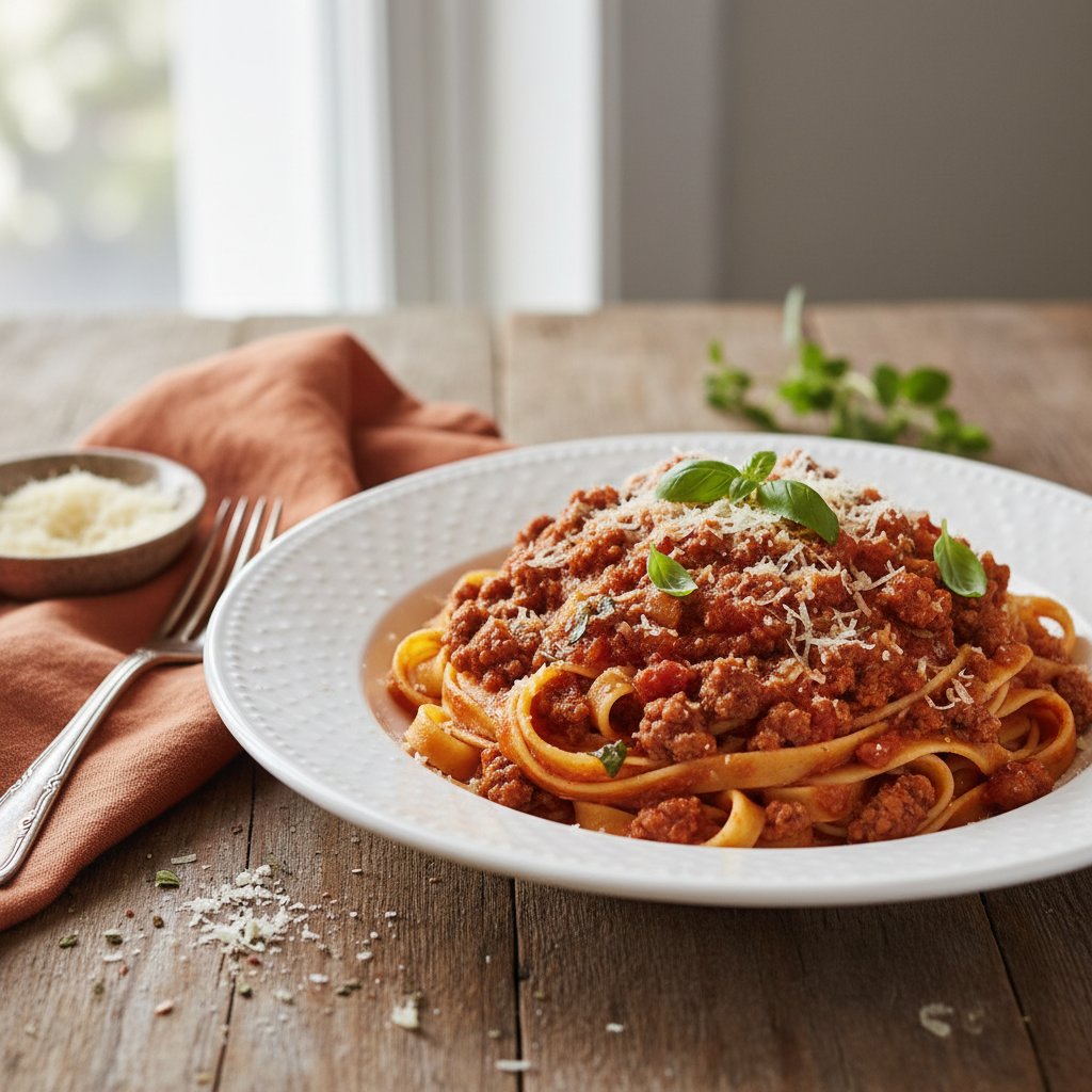 Italian Bolognese Pasta with Ground Beef