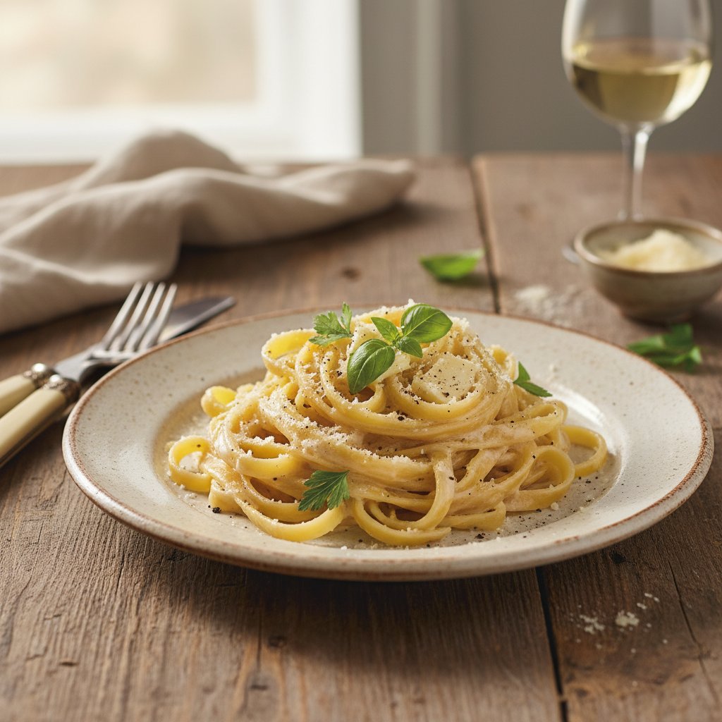 Italian Fettuccine Alfredo with Creamy Sauce