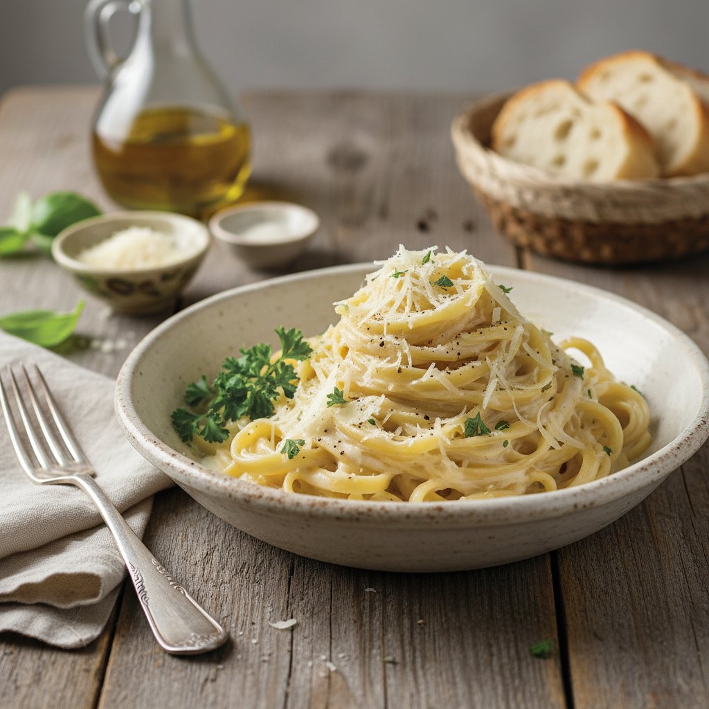 Italian Fettuccine Alfredo with Parmesan