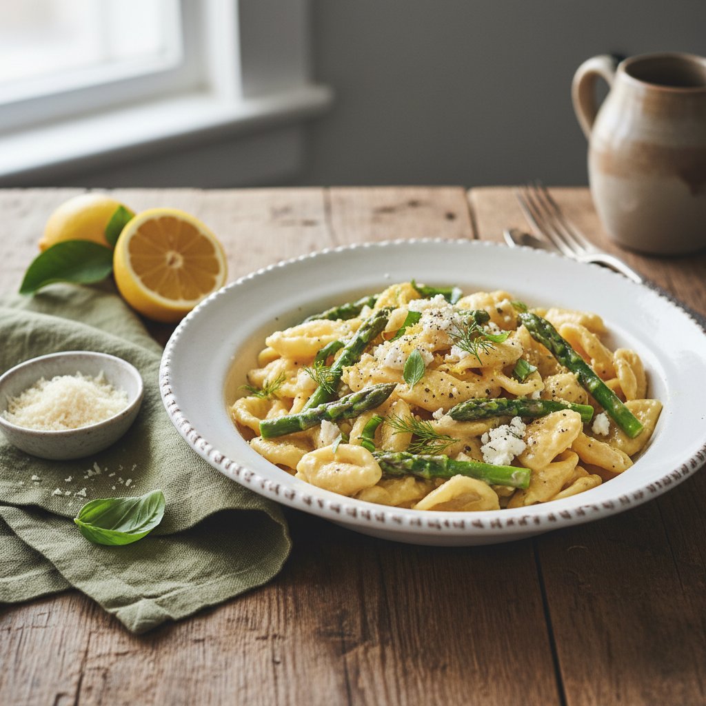 Italian Lemon Ricotta Pasta with Asparagus