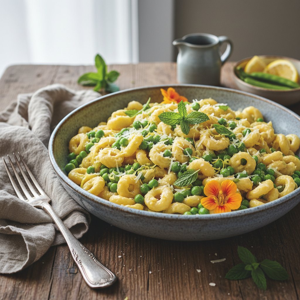 Italian Lemon Ricotta Pasta with Peas