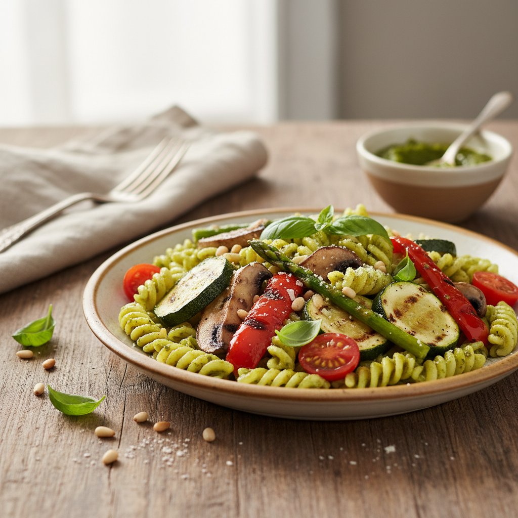 Italian Pesto Pasta with Grilled Vegetables