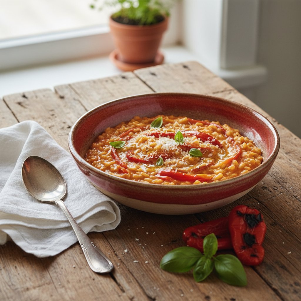 Italian Roasted Red Pepper Risotto