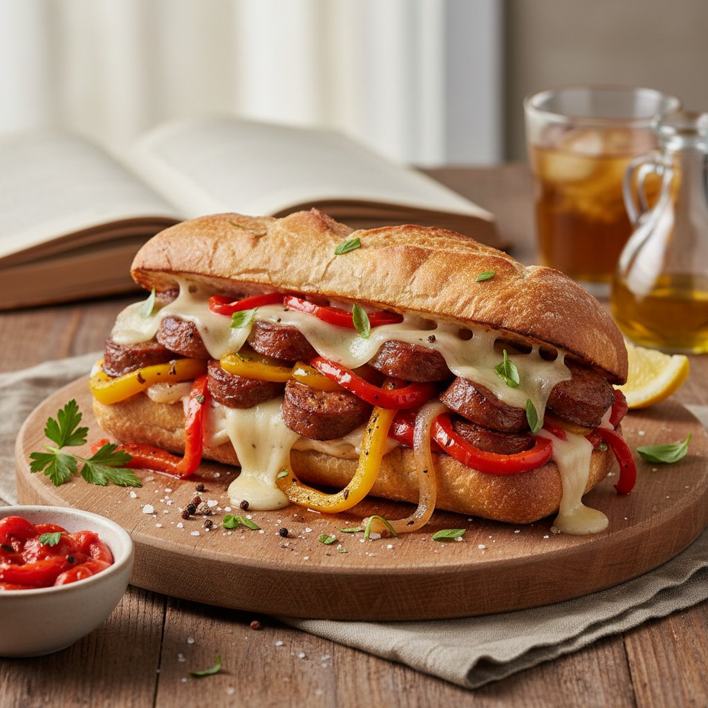 Italian Sausage and Peppers Sandwich with Provolone