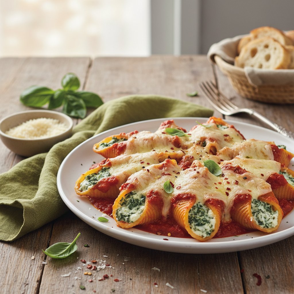 Italian Spinach and Ricotta Stuffed Shells