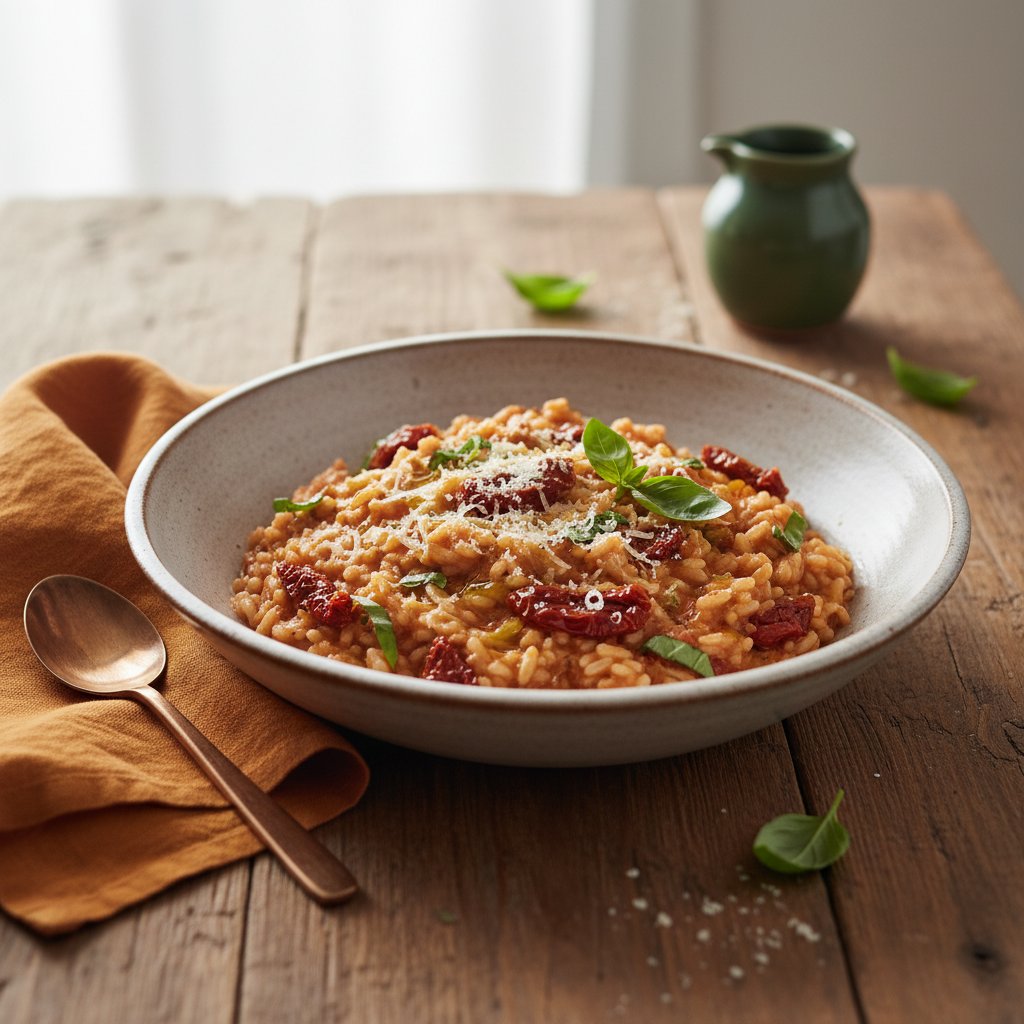 Italian Sun-Dried Tomato Risotto with Basil