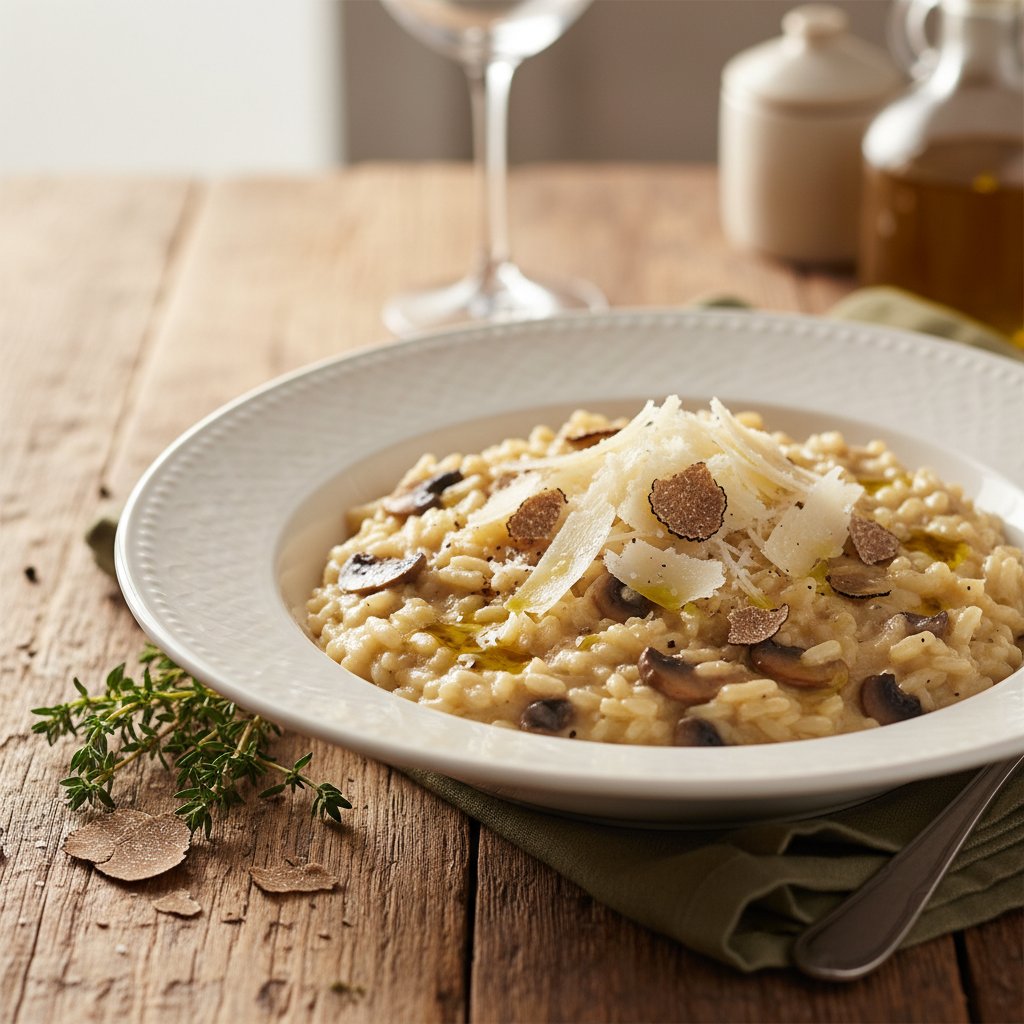 Italian Truffle Mushroom Risotto with Parmesan